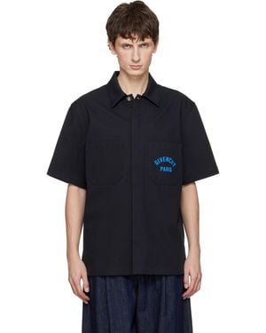 Givenchy Chemise Paris' Bleu Marine En Sergé De Coton