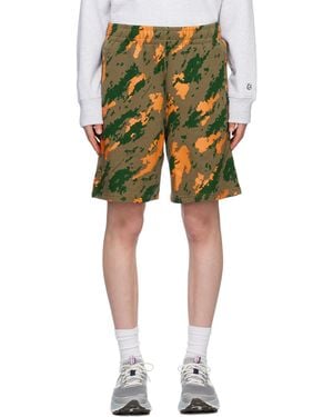 BBCICECREAM Khaki Camo Print Shorts - Yellow