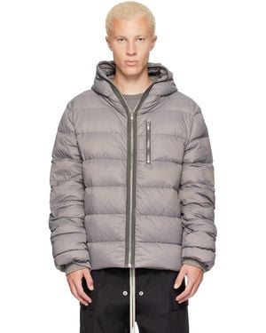 Rick Owens Tower Nylon Duvet Hooded Down Jacket - Gray