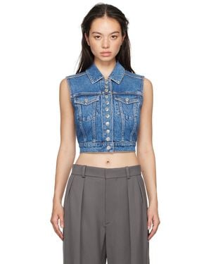 Alexander Wang Cropped Trucker Denim Vest - Blue