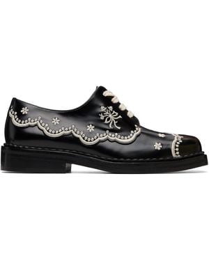 Simone Rocha Floral Lace Brogue Derbys - Black
