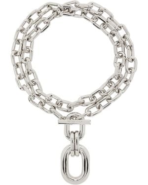 Rabanne Double Xl Link Pendant Necklace - Metallic