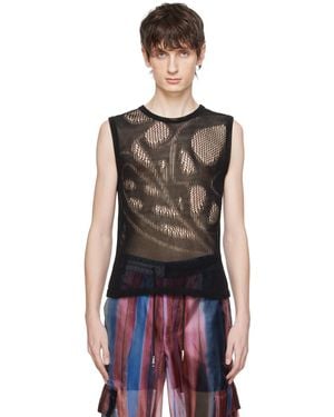 Feng Chen Wang Open Knit Tank Top - Black