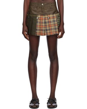 ANDERSSON BELL ブラウン Molly Micro Detachable Skort フェイクレザー ショートパンツ - ブラック