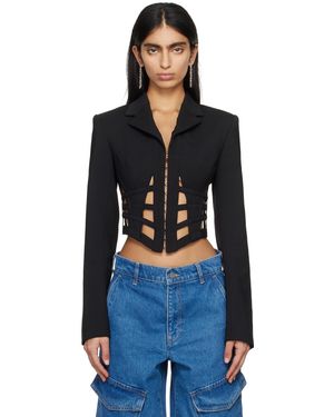 DION LEE ブラック テーラードジャケット Dion Lee Black Chain Link Blazer Dion Lee