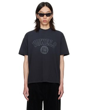 vowels Faded Collegiate T-shirt - Black