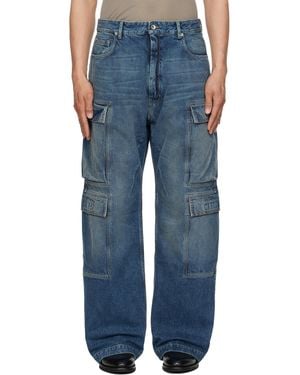 Rick Owens インディゴ Hollywood Double カーゴジーンズ - ブルー