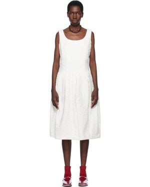 Comme des Garçons Organza Embroidered Flower Midi Dress in