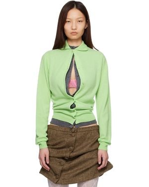 August Barron Double Cardigan - Green