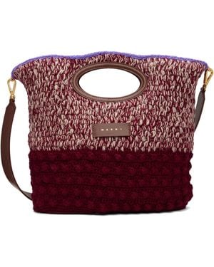 Marni Burgundy Wool Knotty Crochet Bag - Purple