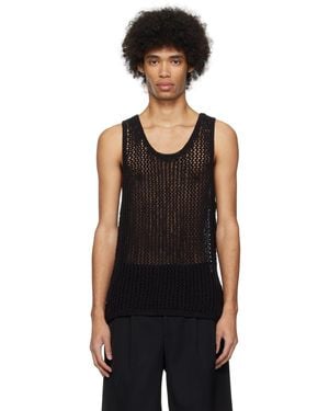 Commas Open Work Tank Top - Black