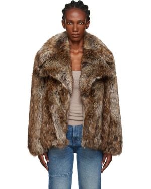 MM6 by Maison Margiela Hook-Eye Faux-Fur Jacket - Brown