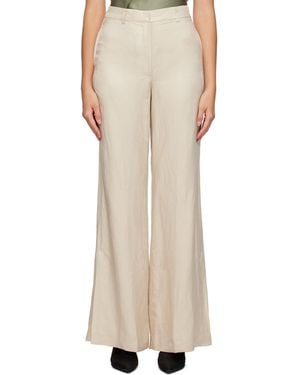 Anine Bing Off-white Lyra Pants - Natural