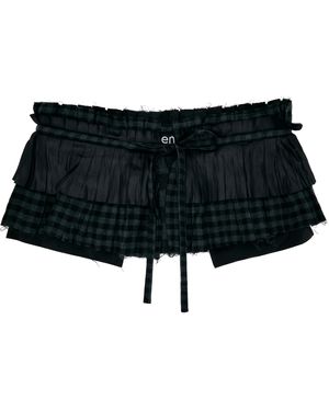 OPEN YY Pleats Layered Pocket Belt - Black