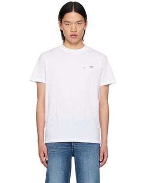 A.P.C. ホワイト ロゴプリント Tシャツ