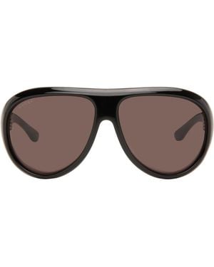 Gucci Lunettes De Soleil Aviateur Noires - Gris