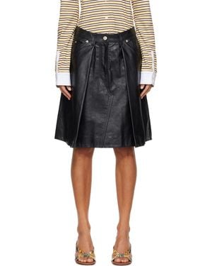 Wales Bonner Construct Leather Midi Skirt - Black