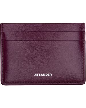 Jil Sander Burgundy Credit Card Holder - Purple
