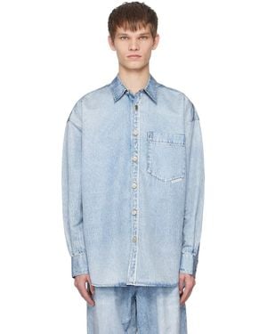 Alexander Wang Chemise bleue à logo imprimé