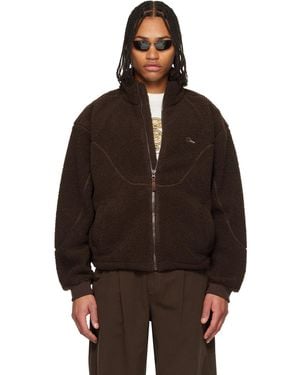 Dime Polar Fleece Sherpa Zip Jacket - Brown