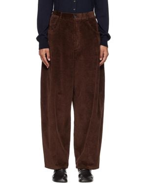 Cordera Corduroy Baggy Pants - Brown