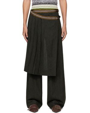 Dries Van Noten Pleated Skirt Trousers - Black