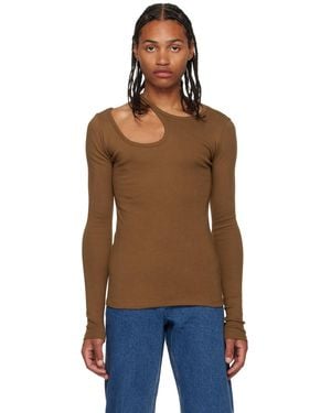 Low Classic ブラウン Curve Hole 長袖Tシャツ - ブラック