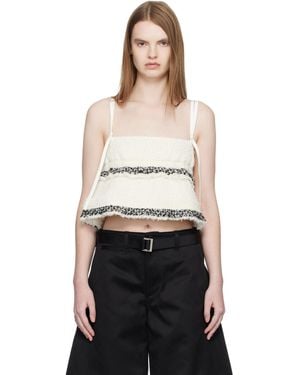 Sacai Off- Tweed Camisole - Black