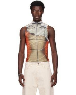 Jean Paul Gaultier Twisted Double Layered Tank Top in Black for