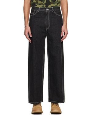 A Bathing Ape Champion Logo 12 Oz Jeans - Black