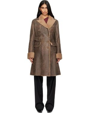 Vivienne Westwood Waisted Db Shearling Coat - Black