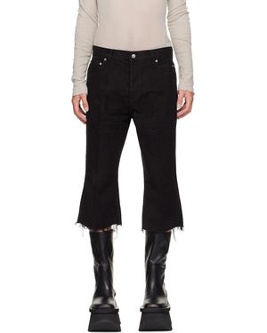 Rick Owens Tower Bolan Cutoff Jeans - Black