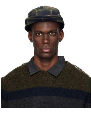Comme des Garçons Khaki & Briefing Edition Check Cap - Black