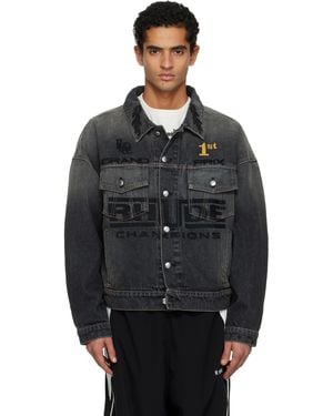 Rhude Tire Trucker Denim Jacket - Black