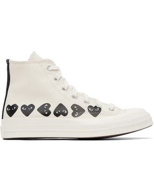 COMME DES GARÇONS PLAY Off- Converse Edition Chuck 70 Multi Heart Sneakers - White