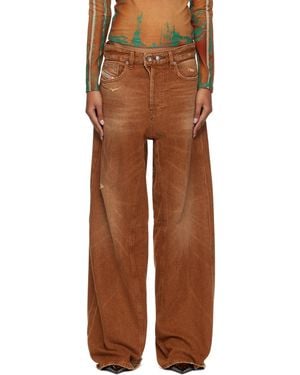 DIESEL 1996 D-Sire-Yu-U Low Waist Relaxed Jeans - Brown
