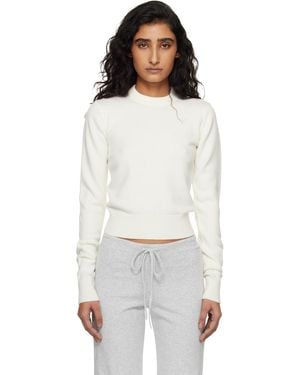 Skims 'Sweater Knits' Ribbed Fitted Crewneck Jumper - White