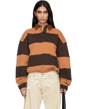 Acne Studios Striped Polo - Orange