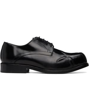 STEFAN COOKE Slashed Square Toe Derbys - Black