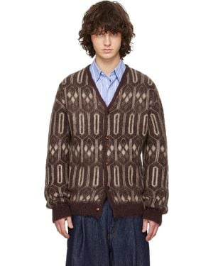 Needles Mohair Geometric Cardigan - Red