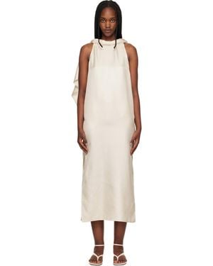 Loulou de Saison Off- Susan Twisted Collar Maxi Dress - Black