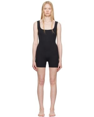 Skims Cotton Rib Onesie Romper - Black