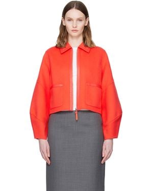 Mackage Solana-Z Wool Balloon Sleeved Jacket - Red