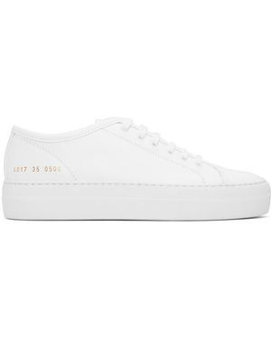 Common Projects Baskets basses tournament blanches à plateforme - Noir