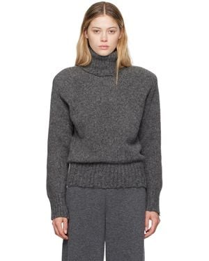 Stella McCartney グレー ディストレス タートルネック - ブラック