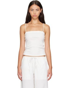 St. Agni Organic Cotton Square Neck Camisole - White
