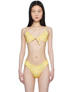 Frankie's Bikinis イエロー Maison Skimpy フローラル ビキニトップ - オレンジ