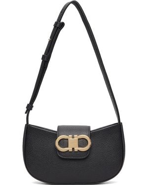 Ferragamo Double Gancini Mini Shoulder Bag - Black