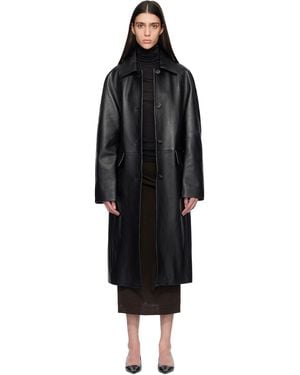 TOTEME Raglan Leather Coat - Black