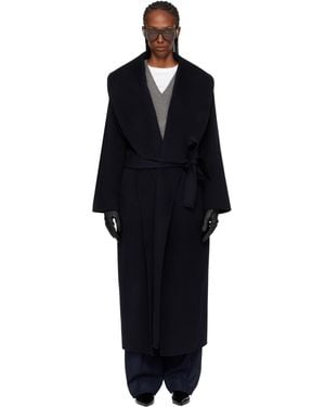 Rohe Signature Double-Faced Scarf Coat - Black